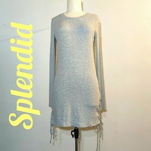 Splendid Gray Long Sleeve Shirt Dress